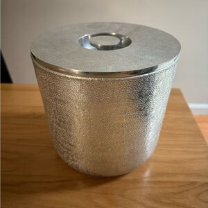 Silver Textured Ice Bucket from Crate and Barrel